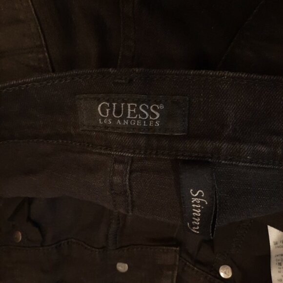 Guess Los Angeles Skinny Jeans Mens Black Dark Slim Denim 36x32 - Picture 10 of 16